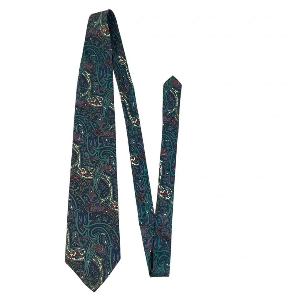 Christian Dior Monsieur Paisley Silk Tie Made in USA 58”